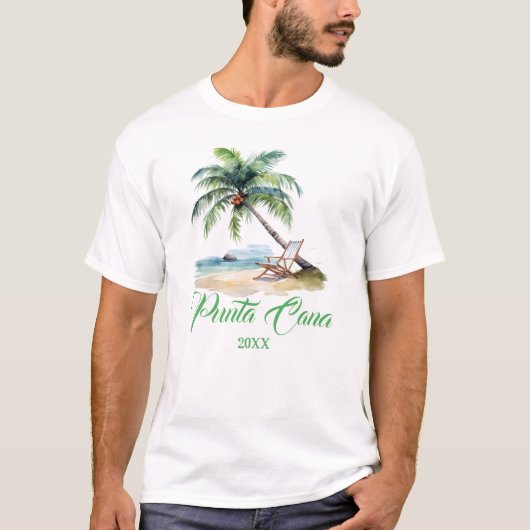 Aangepast Punta Cana-strand T-shirt (Voorkant)
