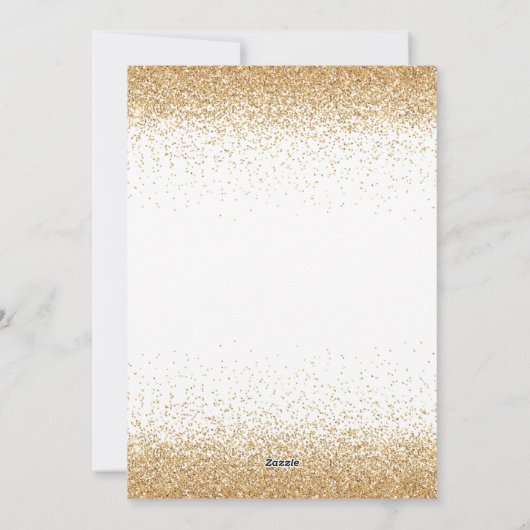 Aangepast Purim Sameach Gold Glitter Feestdagenkaart (Achterkant)