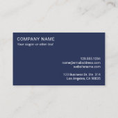 Aangepast QR Code Business Logo Moderne Navy Blue Visitekaartje (Achterkant)