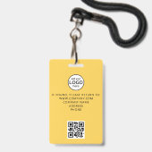 Aangepast QR-code evenement geel badge voor bemann (Achterkant met lanyard)