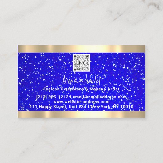 Aangepast QR-CODE Logo Gold Blue Visitekaartje (Achterkant)