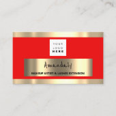Aangepast QR-CODE Logo Rood goud Visitekaartje (Voorkant)