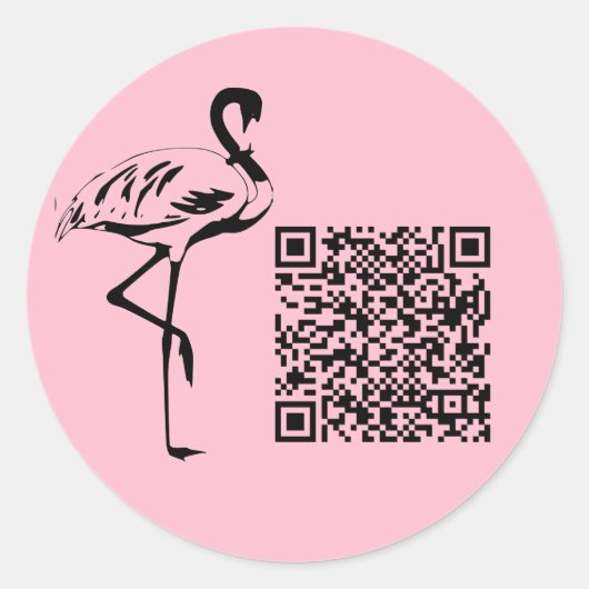 Aangepast QR-code logo trendy pastelroze Ronde Sticker (Voorkant)
