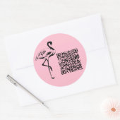 Aangepast QR-code logo trendy pastelroze Ronde Sticker (Envelop)