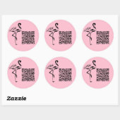 Aangepast QR-code logo trendy pastelroze Ronde Sticker (Vel)