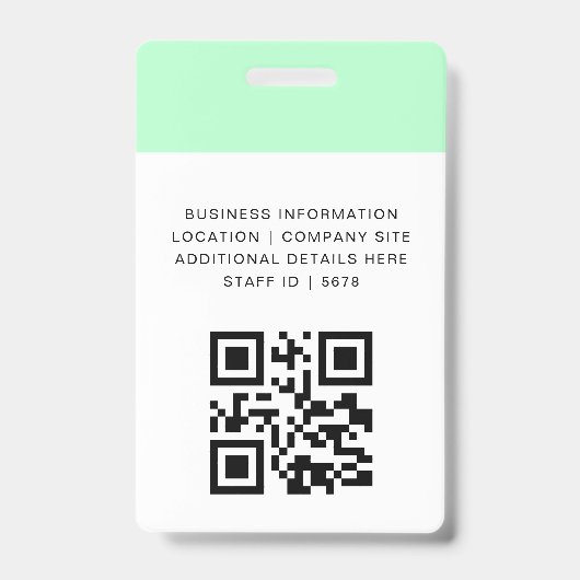 Aangepast QR-personeelsidentiteitsontwerp Badge (Achterkant)