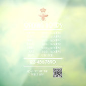 Aangepast QUEEN BEE wit bedrijfslogo openingsuren Raamsticker (Vel 3)