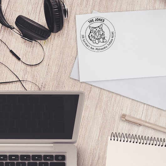 Aangepast Ragamuffin Cat Retouradres Rubberstempel