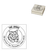 Aangepast Ragamuffin Cat Retouradres Rubberstempel (Gestempeld)