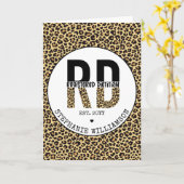 Aangepast RD-geregistreerd Dietitian Cheetah Print Kaart (Gele Bloem)
