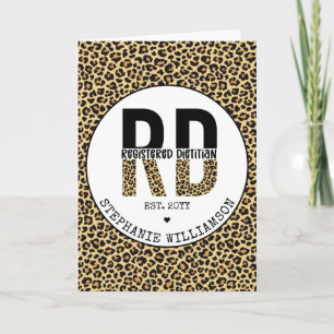 Aangepast RD-geregistreerd Dietitian Cheetah Print Kaart