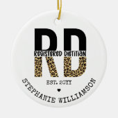 Aangepast RD-geregistreerd Dietitian Cheetah Print Keramisch Ornament (Voorkant)