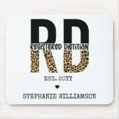 Aangepast RD-geregistreerd Dietitian Cheetah Print Muismat (Voorkant)
