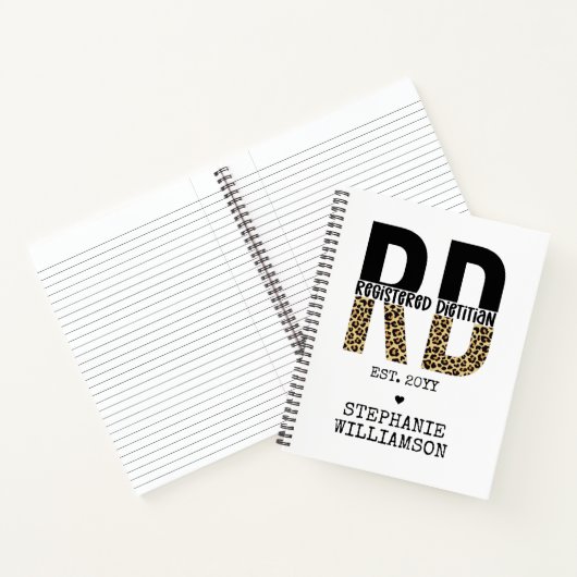 Aangepast RD-geregistreerd Dietitian Cheetah Print Notitieboek (Binnen)
