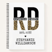 Aangepast RD-geregistreerd Dietitian Cheetah Print Notitieboek (Voorkant)