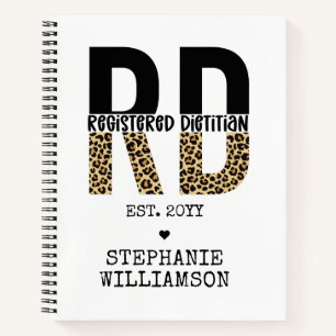 Aangepast RD-geregistreerd Dietitian Cheetah Print Notitieboek