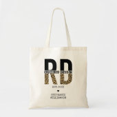 Aangepast RD-geregistreerd Dietitian Cheetah Print Tote Bag (Voorkant)