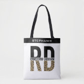 Aangepast RD-geregistreerd Dietitian Cheetah Print Tote Bag (Voorkant)