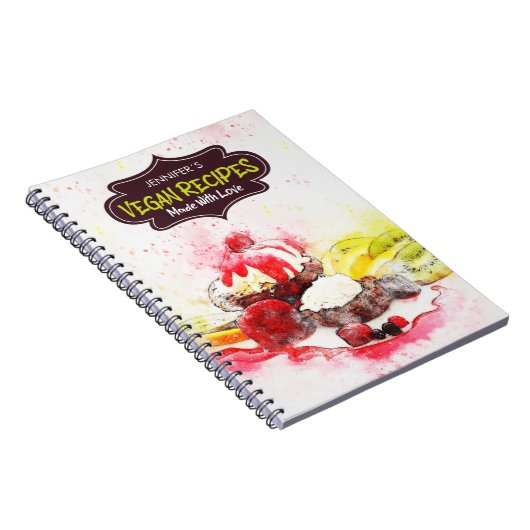Aangepast recept boek, Vegan Recipes gemaakt met l Notitieboek (Rechterzijde)