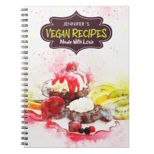 Aangepast recept boek, Vegan Recipes gemaakt met l Notitieboek