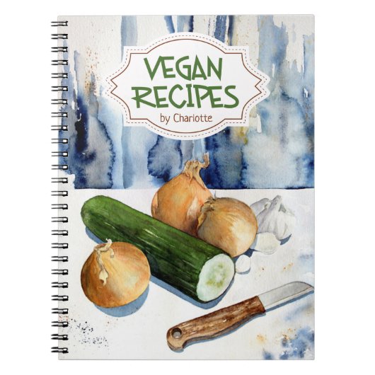 Aangepast recept boek, Vegan Recipes Notitieboek (Voorkant)