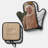 Aangepast recept handgeschreven ovenwant & pannenlap set (Voorkant / Achterkant)