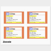 Aangepast recept koffie rechthoekige sticker (Vel)