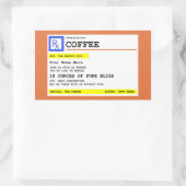 Aangepast recept koffie rechthoekige sticker (Tas)