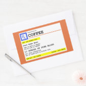Aangepast recept koffie rechthoekige sticker (Envelop)