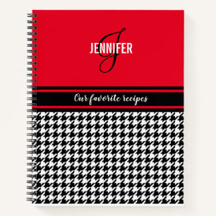 Aangepast recept voor chic red houndstooth notitieboek