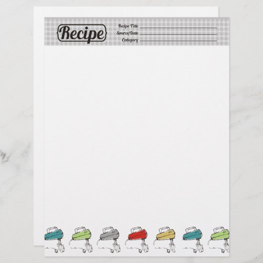 Aangepast recept voor elektrisch mengen in kleur,  (Voorkant / Achterkant)