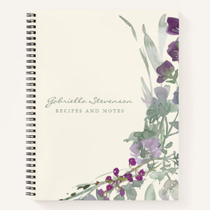Aangepast recept voor Paarse Floral Greenery Water Notitieboek