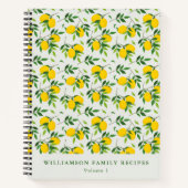 Aangepast recept zomerlemon-fruitpatroon notitieboek (Voorkant)
