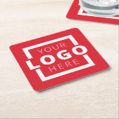 Aangepast reclamebord voor zakelijke Logo Rood Kartonnen Onderzetters (Schuin)