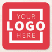 Aangepast reclamebord voor zakelijke Logo Rood Kartonnen Onderzetters (Voorkant)