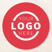 Aangepast reclamebord voor zakelijke Logo Rood Ronde Kartonnen Onderzetter (Voorkant)