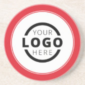 Aangepast reclamebord voor zakelijke Logo Rood Zandsteen Onderzetter (Voorkant)