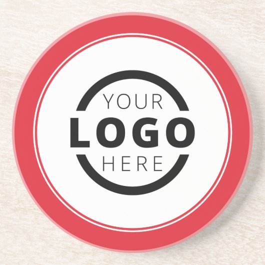Aangepast reclamebord voor zakelijke Logo Rood Zandsteen Onderzetter (Voorkant)