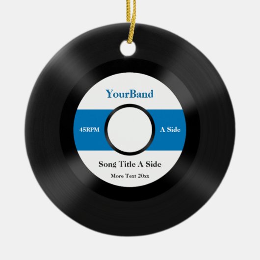 Aangepast record personaliseren keramisch ornament (Voorkant)