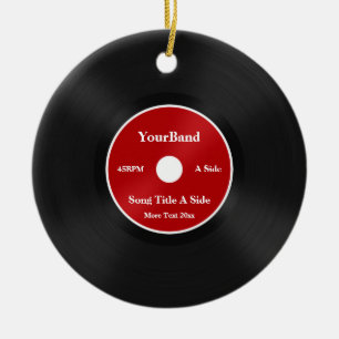 Aangepast record personaliseren keramisch ornament