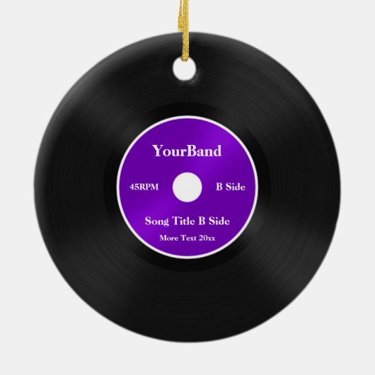 Aangepast record personaliseren keramisch ornament (Achterkant)