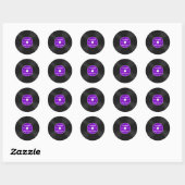 Aangepast record personaliseren ronde sticker (Vel)