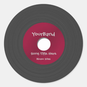 Aangepast record ronde sticker