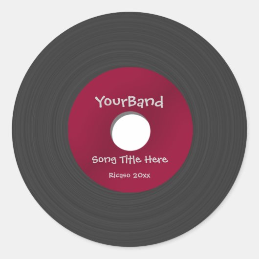 Aangepast record ronde sticker (Voorkant)