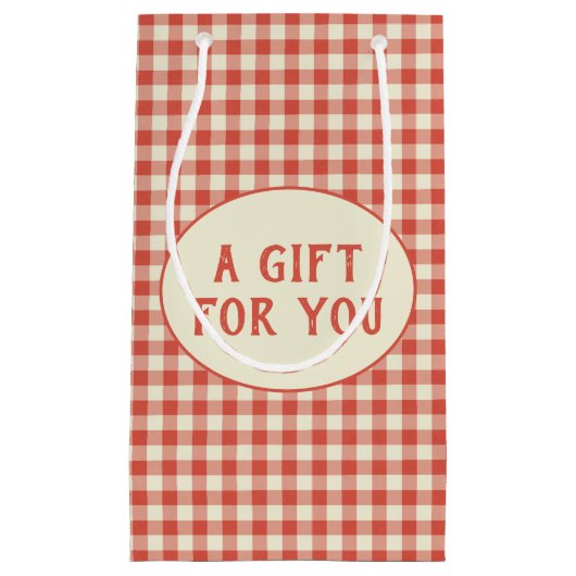 Aangepast Red Checkerboard Patroon Klein Cadeauzakje (Voorkant)