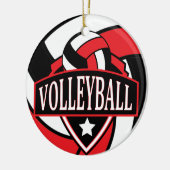 Aangepast - Red en Black 🏐 Volleyball Logo Keramisch Ornament (Links)