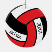 Aangepast - Red en Black 🏐 Volleyball Logo Keramisch Ornament (Achterkant)