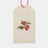 Aangepast  Red Floral Holiday Cadeaulabel (Achterkant)
