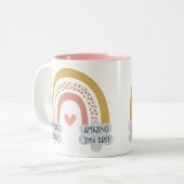 Aangepast| regenboog| Hoe geweldig je naam bent Tweekleurige Koffiemok (Voorkant links)