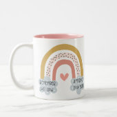 Aangepast| regenboog| Hoe geweldig je naam bent Tweekleurige Koffiemok (Links)